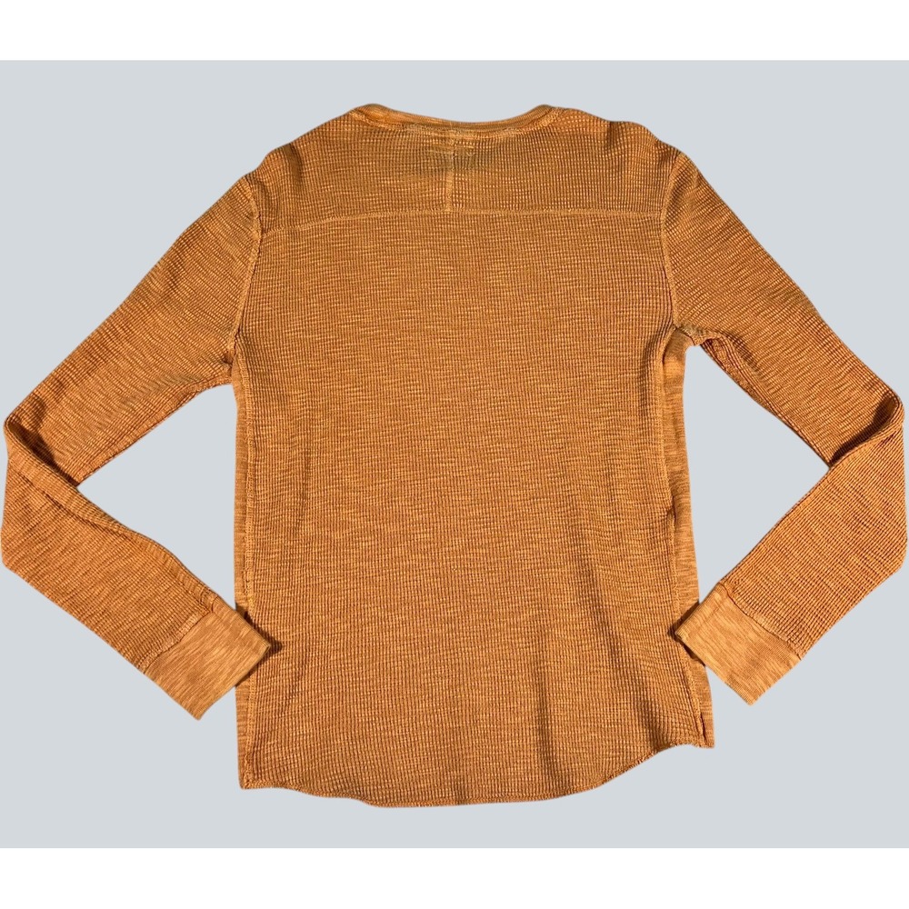 Lucky Brand Mens Lived In Thermal Waffle Knit Shirt Burnt Orange Size Small - Picture 10 of 14